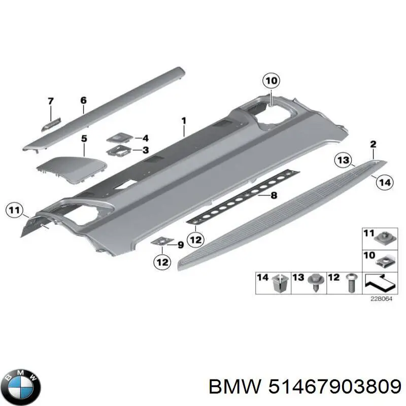 51467903809 BMW bandeja trasera