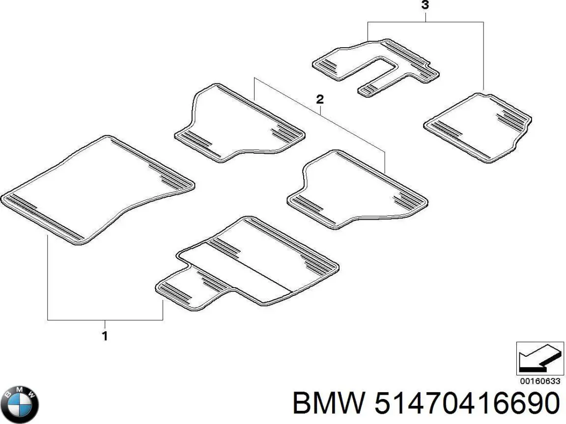 Juego de esteras traseras, 2 piezas para BMW X5 (E70)