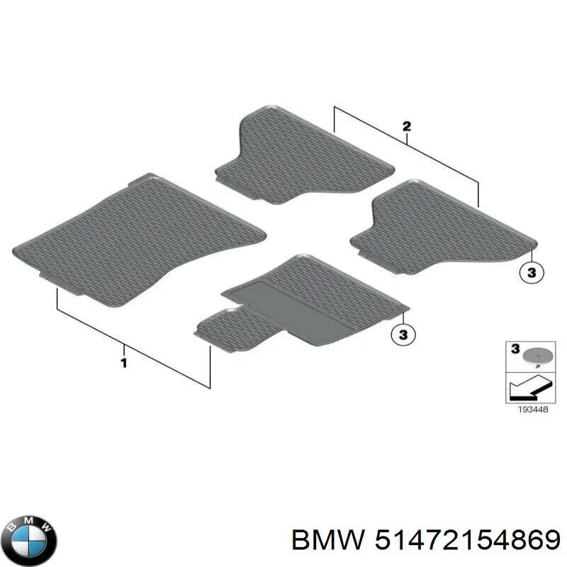 Comprar 51472154869 BMW Juego de alfombrillas delanteras, 2 piezas