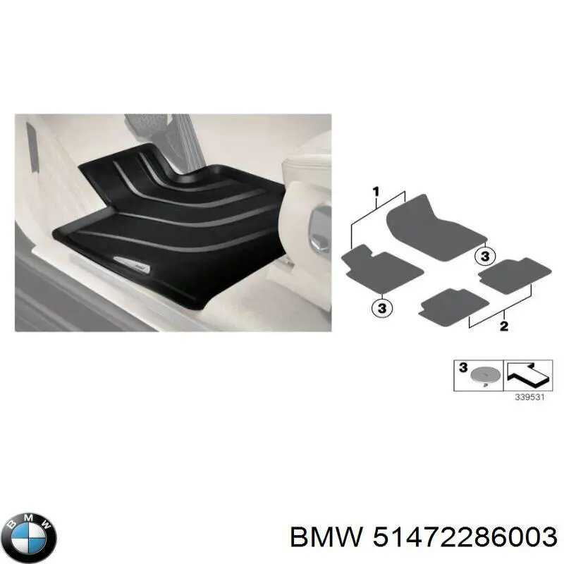 Juego de esteras traseras, 2 piezas para BMW X3 (F25)
