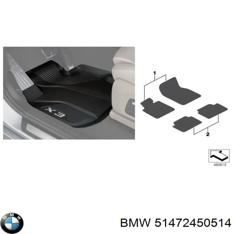 Comprar 51472450514 BMW Juego de alfombrillas delanteras, 2 piezas