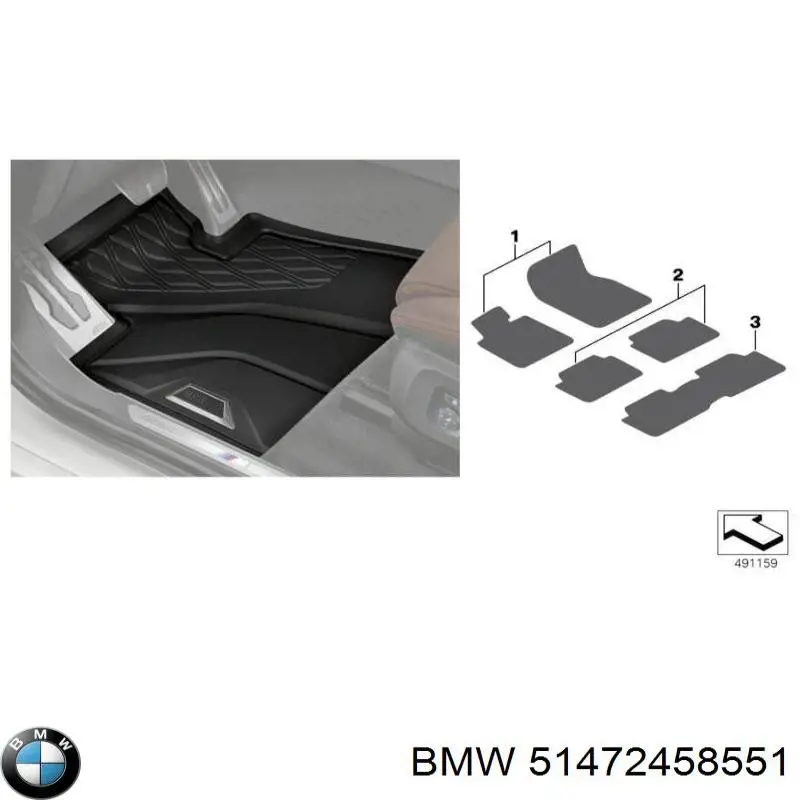 Comprar 51472458551 BMW Juego de alfombrillas delanteras, 2 piezas
