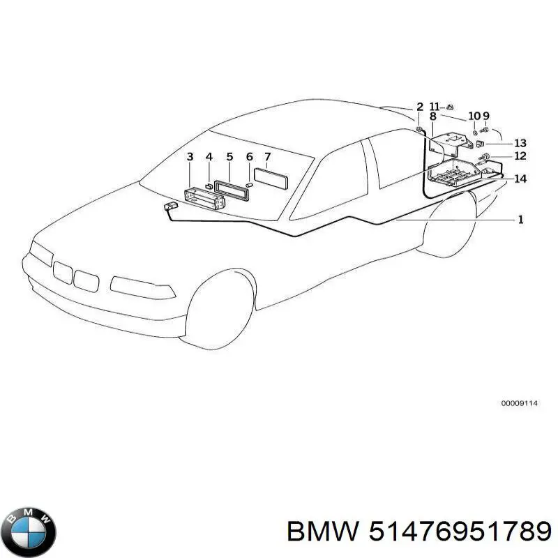 51476951789 BMW clips de fijación de pasaruedas de aleta delantera