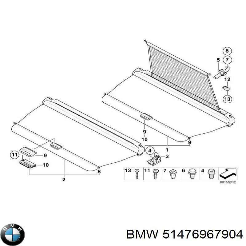 Cortina del compartimento de equipaje BMW 51476967904 precio, desde 149,99 EUR