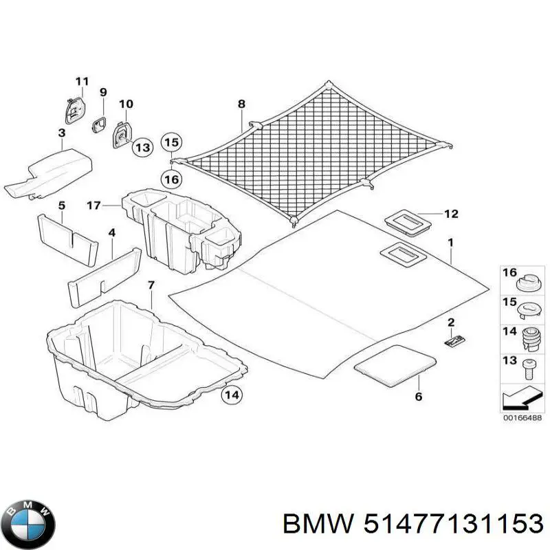 Comprar 51477131153 BMW Red del maletero