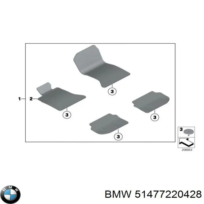 Alfombrillas de coche BMW 51477220428 precio, desde 194,00 EUR