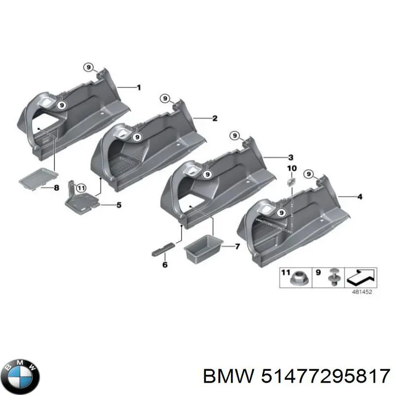 51477295817 BMW soporte de parachoques delantero izquierdo