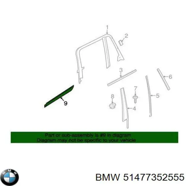 Listón de acceso exterior delantero izquierdo para BMW X3 (F25)