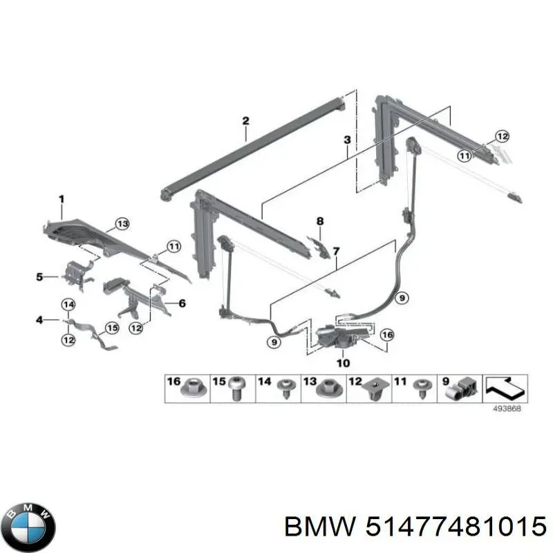 51477481015 BMW Cortina del compartimento de equipaje
