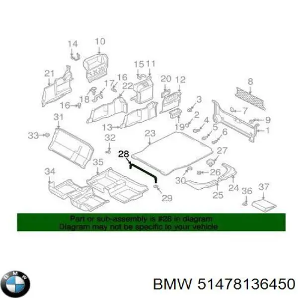 Comprar 51478136450 BMW Sellador de tapa de maletero
