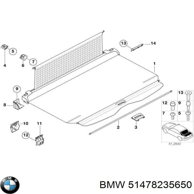 51478235650 BMW rejilla de antinieblas delantera derecha