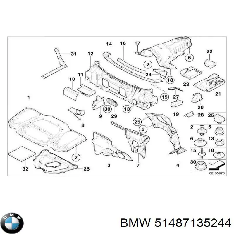 51487135244 BMW aislamiento para campana