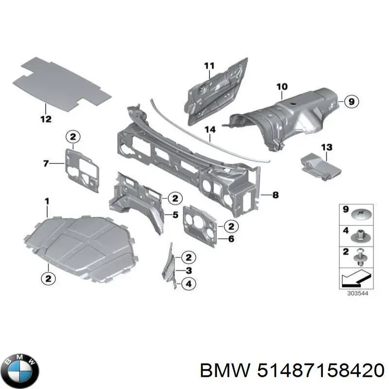 Insonorizante de motor BMW 51487158420 precio, desde 58,99 EUR