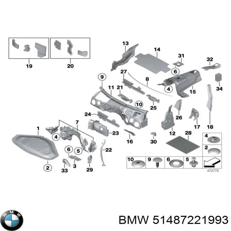 Insonorizante de motor BMW 51487221993 precio, desde 61,80 EUR