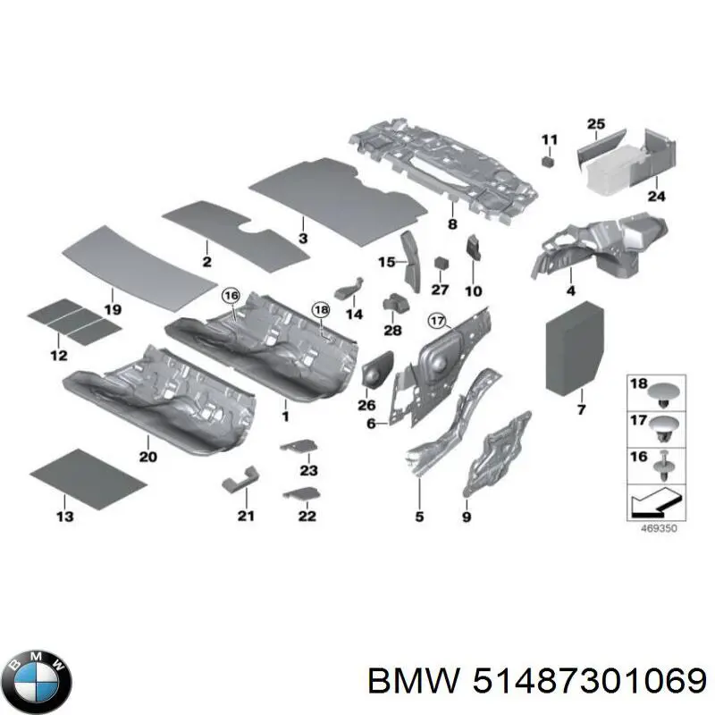 51487301069 BMW sello de guardabarros