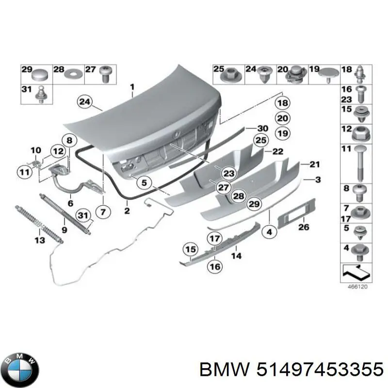 Cubierta de canaleta de desagüe trasera izquierda BMW 51497453355 precio, desde 14,87 EUR