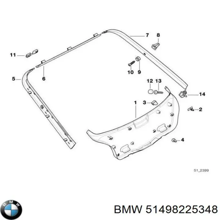 Clip de fijación del guardabarros delantero BMW 51498225348 precio, desde 3,25 EUR