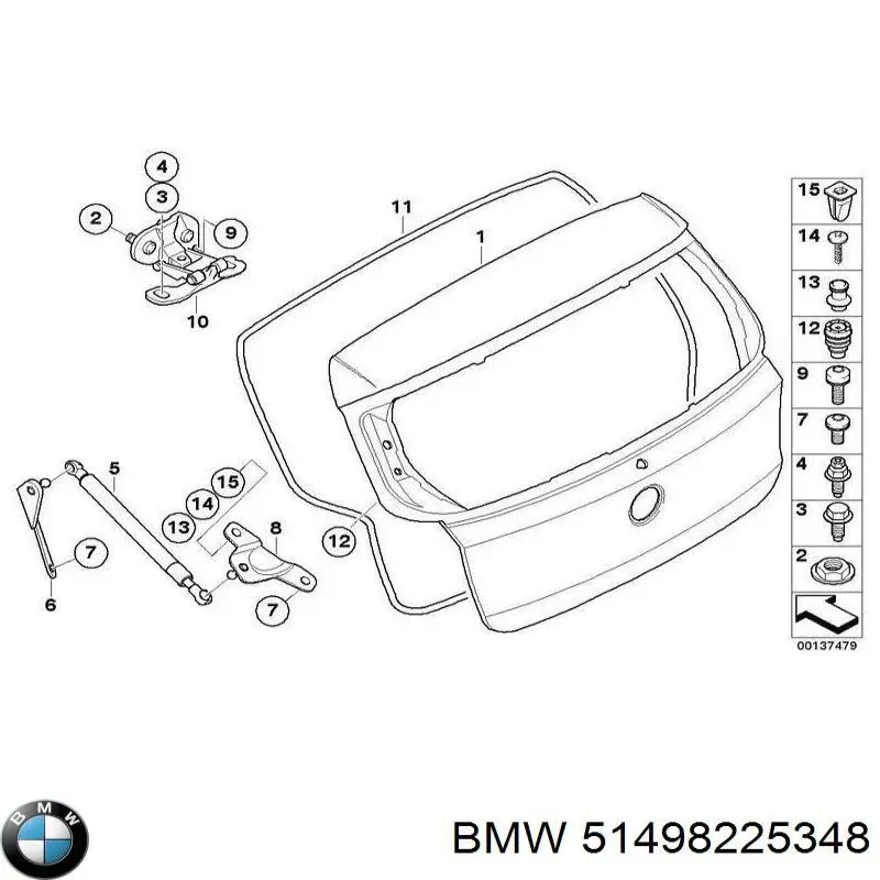 51498225348 BMW clips de fijación de pasaruedas de aleta delantera