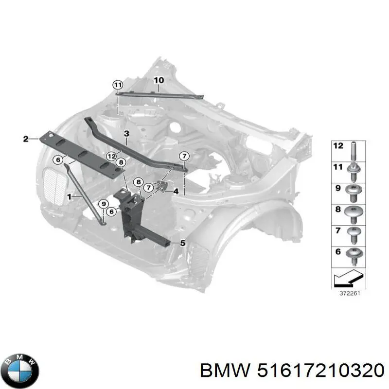 51617210320 BMW barra oscilante, suspensión de ruedas delantera, inferior derecha