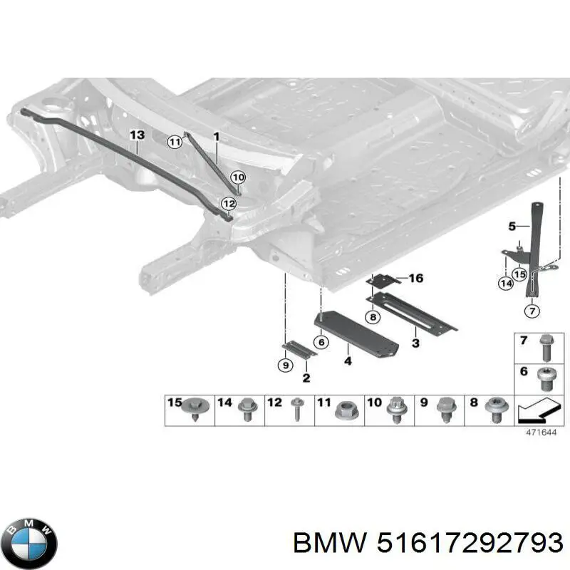 51617292793 BMW barra oscilante, suspensión de ruedas delantera, inferior derecha