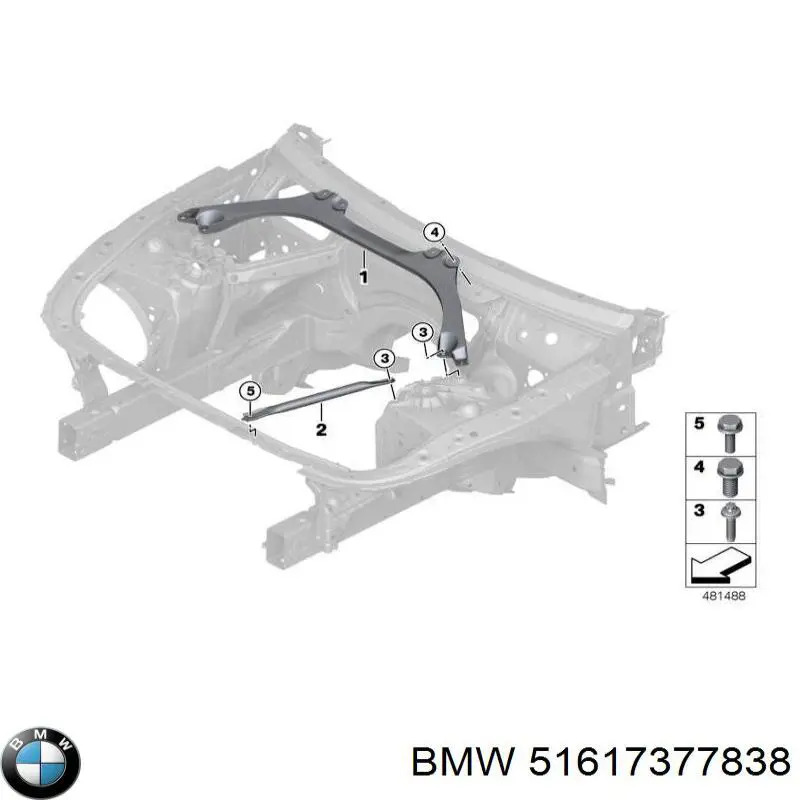 51617377838 BMW barra oscilante, suspensión de ruedas delantera, inferior derecha