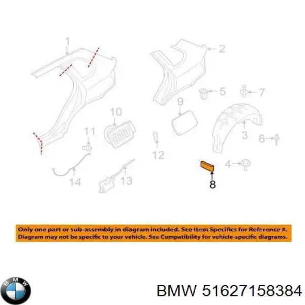 Aleta del fango, Guardabarros Trasero Derecho Delantero para BMW X5 (E70)