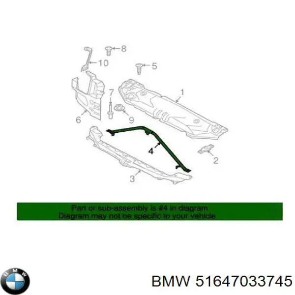 51647033745 BMW soporte de radiador superior (pinzas)