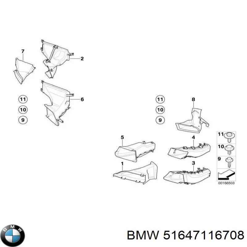 Comprar 51647116708 BMW Soporte de fijación del faro delantero derecho