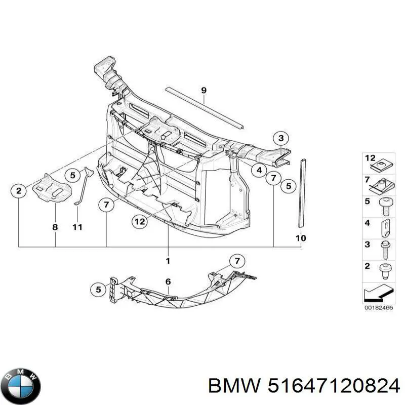51647120824 BMW soporte, faro principal delantero derecho