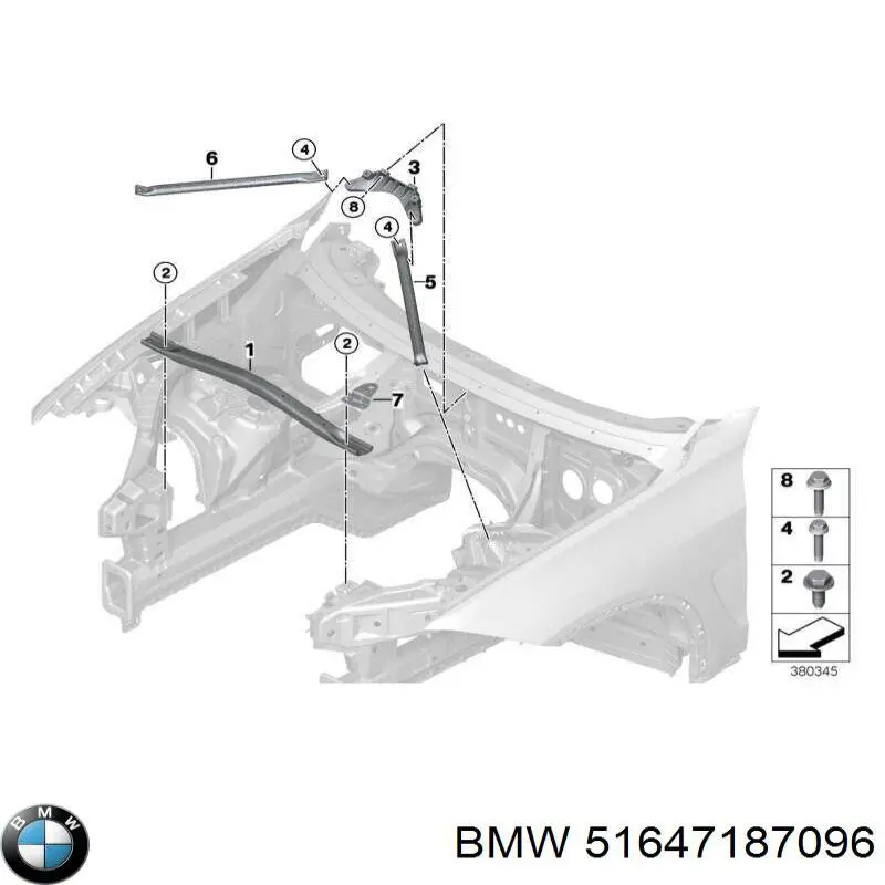 51647187096 BMW refuerzo de pinza de radiador inferior