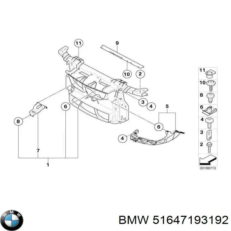 Panel de soporte del radiador y montaje de faros BMW 51647193192 precio, desde 183,53 EUR