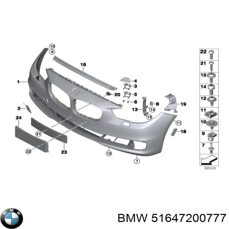 51647200777 BMW soporte de parachoques delantero izquierdo