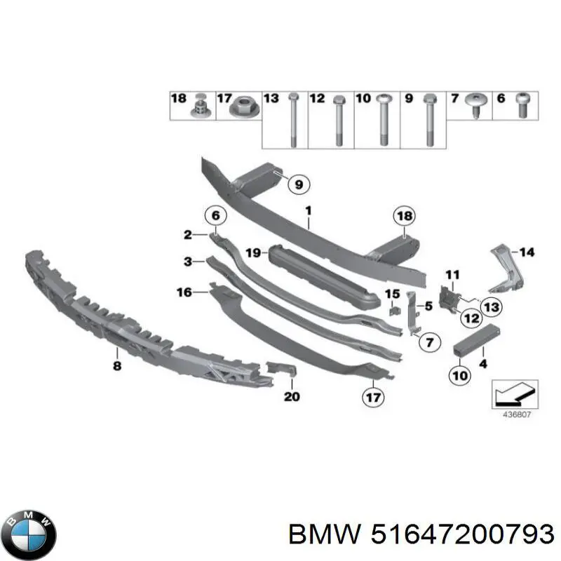 Soporte de fijación del faro delantero izquierdo BMW 51647200793 precio, desde 59,76 EUR