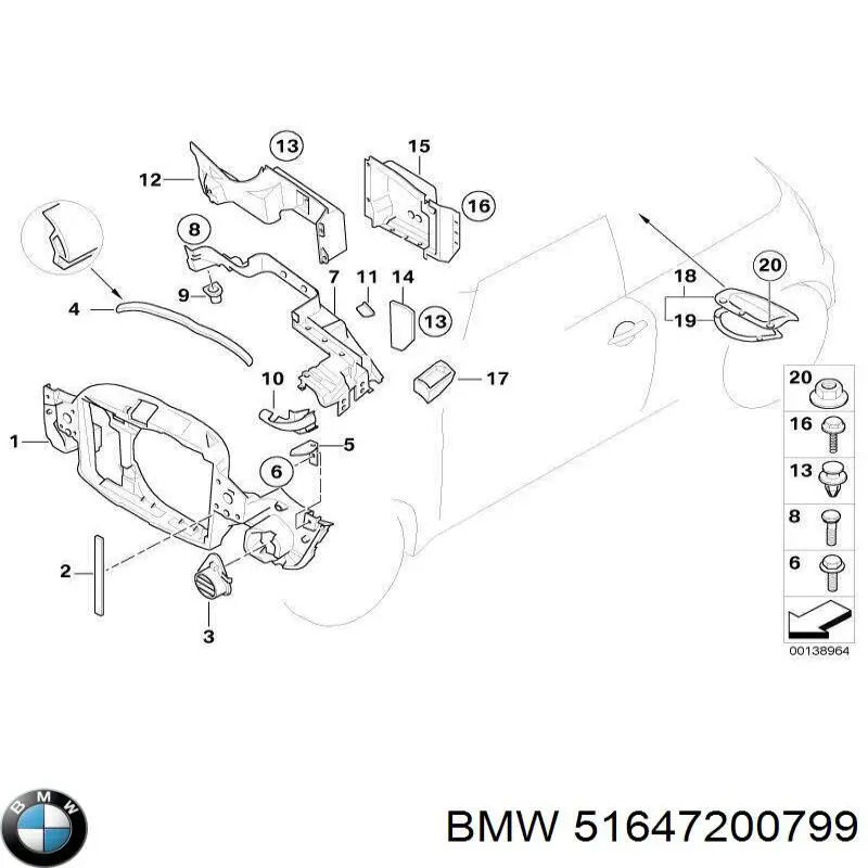 Comprar 51647200799 BMW Soporte de radiador