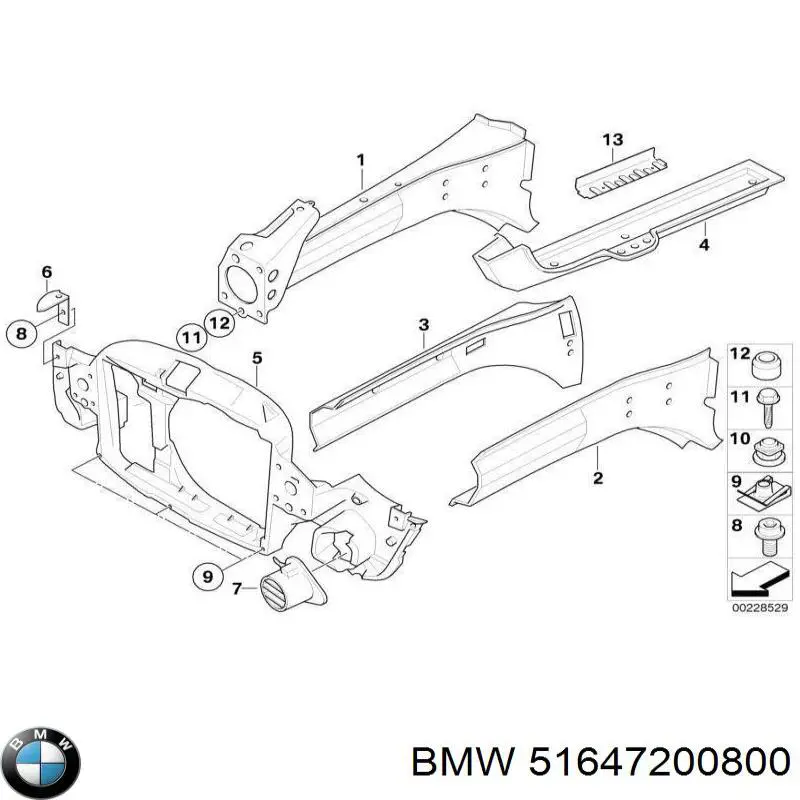 51647200800 BMW soporte de radiador completo