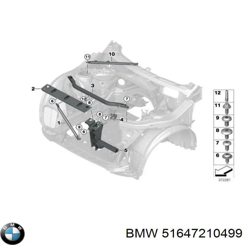Comprar 7210499 BMW Soporte izquierdo del radiador (panel de montaje de faros)