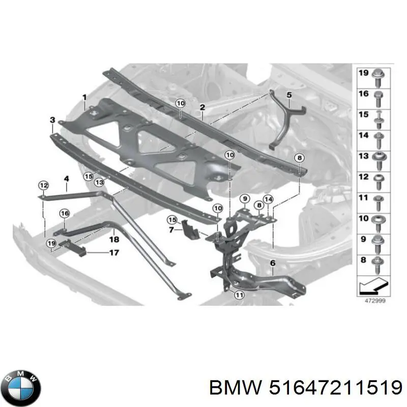 51647211519 BMW Soporte de parachoques delantero izquierdo