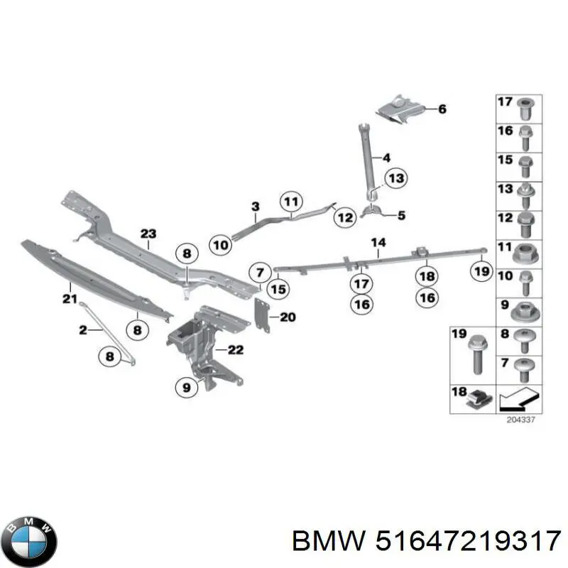 51647219317 BMW soporte de parachoques delantero izquierdo