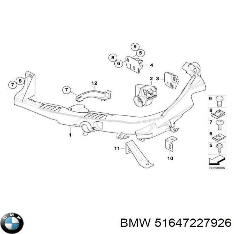 51647227926 BMW soporte, faro principal delantero derecho