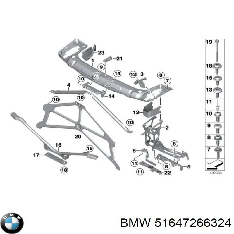 Soporte inferior del radiador BMW 51647266324 precio, desde 23,19 EUR