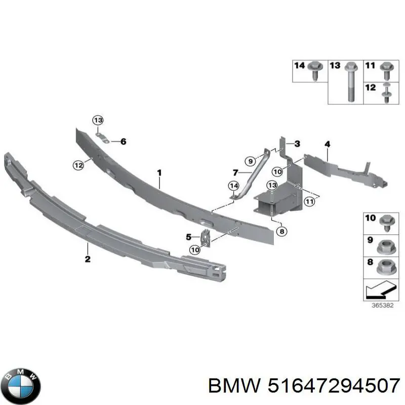 Soporte del refuerzo del parachoques delantero BMW 51647294507 precio, desde 108,56 EUR