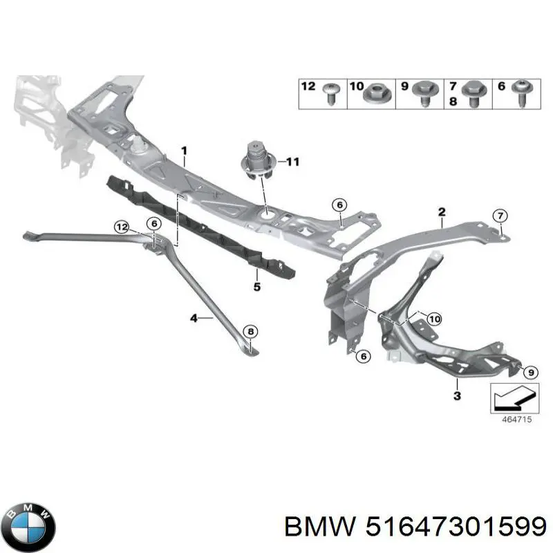Soporte de fijación del faro delantero izquierdo BMW 51647301599 precio, desde 81,97 EUR