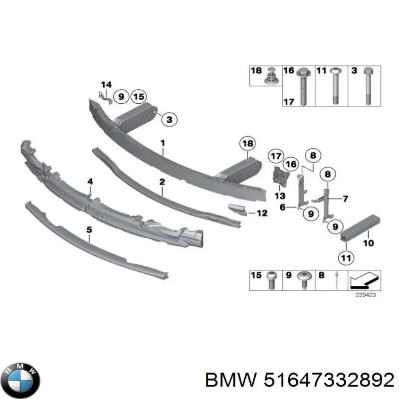 Deflector de aire, radiador para BMW 5 (F10)