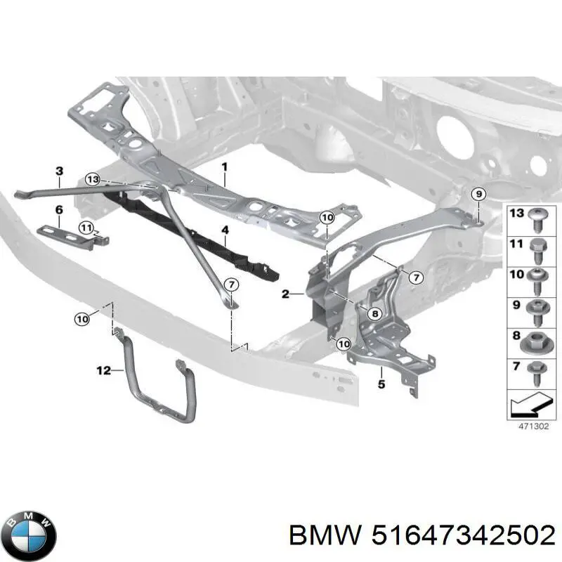 Comprar 51647342502 BMW Soporte de fijación del faro delantero derecho