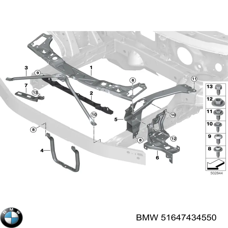 Tabique del compartimiento del motor BMW 51647434550 precio, desde 106,00 EUR