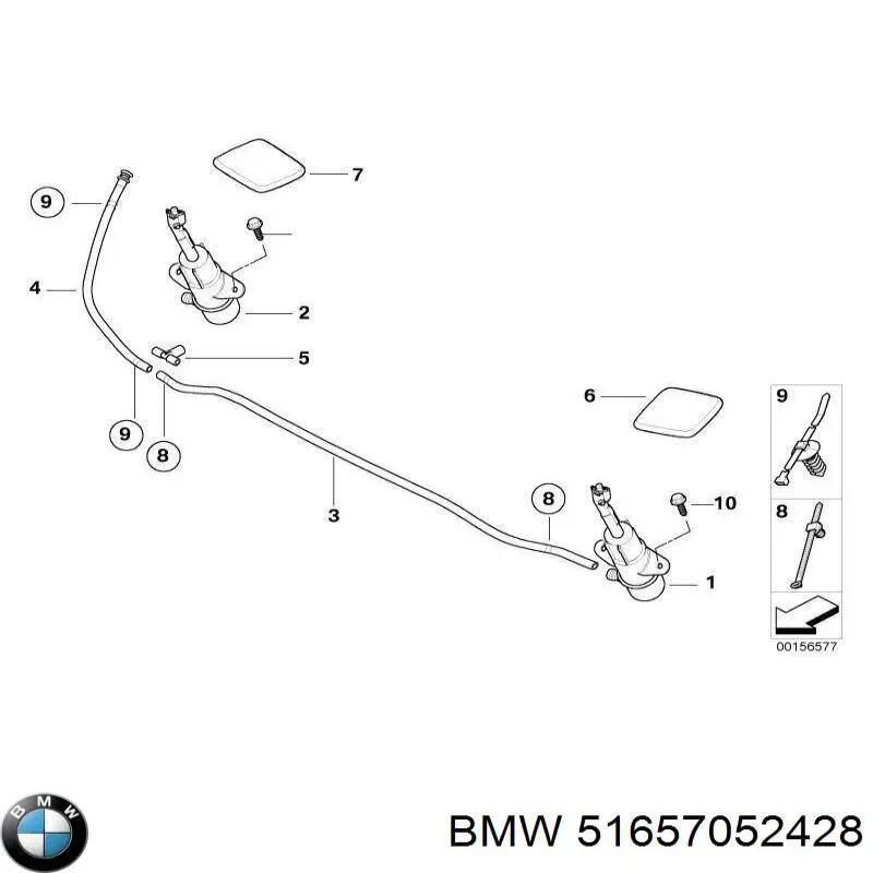Tapa de boquilla lavafaros delantero para BMW X6 (E71)