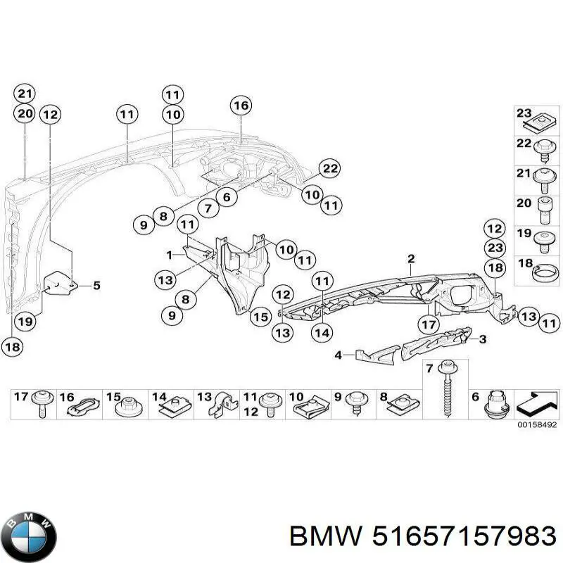 Soporte para guardabarros delantero, izquierda trasero para BMW X6 (E72)