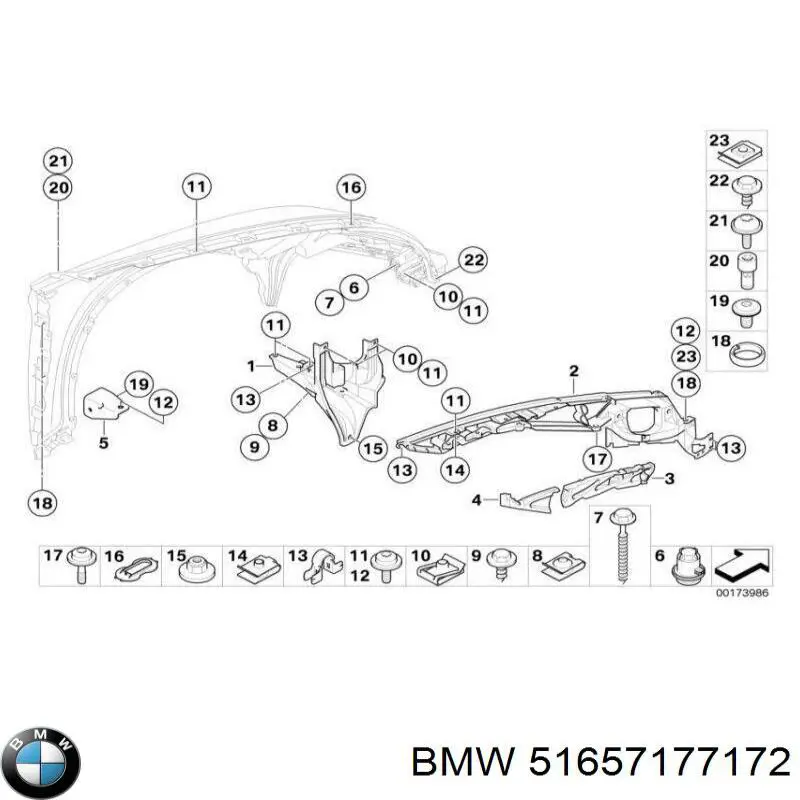 51657177172 BMW sello de guardabarros