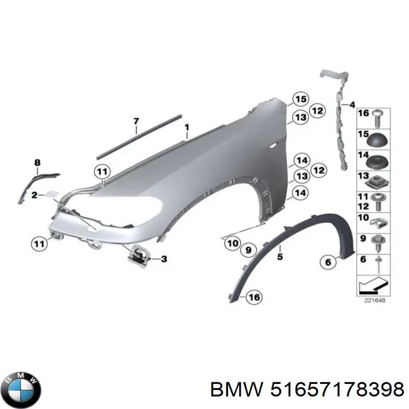 Comprar 51657178398 BMW Aleta