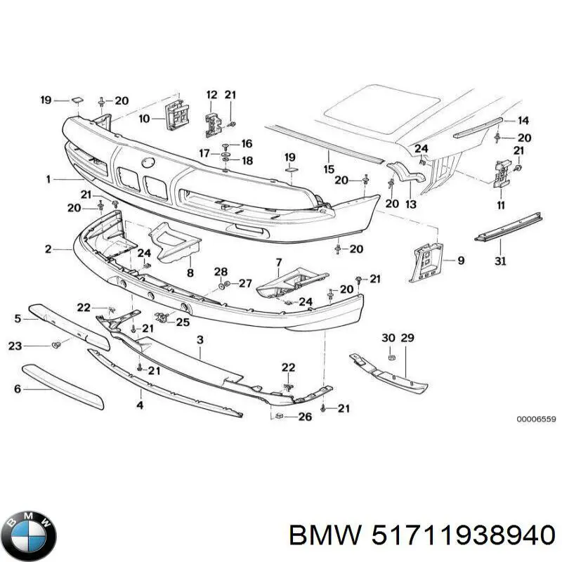 Clip de fijación del guardabarros delantero BMW 51711938940 precio, desde 7,68 EUR